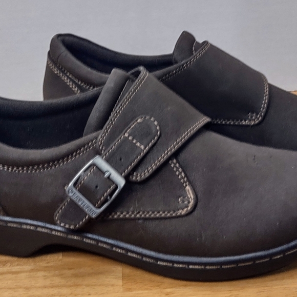 Eastland Black Loafers with Buckle Strap - Picture 1 of 10